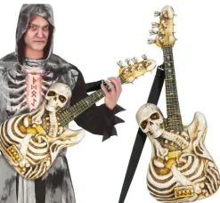 Halloween Skeletguitar med lys og lyd - 58 cm