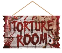 Halloween skilt - Torture Room