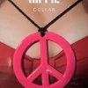 Halssnor med Peace tegn i pink