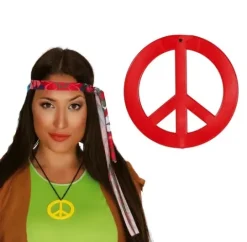 Halssnor med Peace tegn i rød
