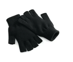 Handsker uden fingre i sort strik