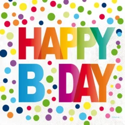 Happy B-day servietter 33x33cm