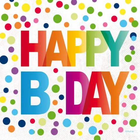 Happy B-day servietter 33x33cm
