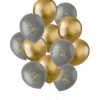 Happy birthday balloner grå/guld