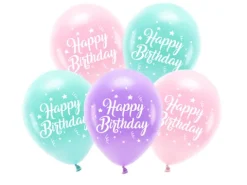 Happy birthday balloner i pastel nuancer
