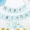 Happy Birthday banner i lyseblå