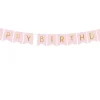 Happy Birthday banner i lyserød