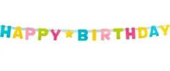 Happy Birthday banner i pastelfarver