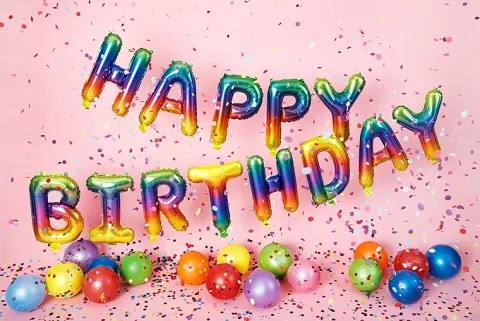 Happy Birthday Folieballon sæt Rainbow