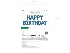 Happy Birthday i mat blå