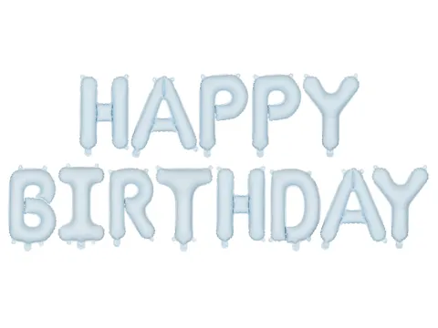 Happy Birthday i mat lyseblå