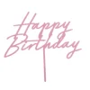 Happy Birthday kage pynt - Lyserød