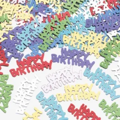 Happy Birthday konfetti i farver