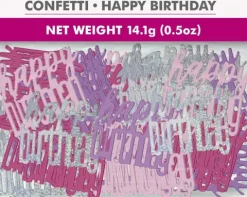 Happy Birthday konfetti i Rosa