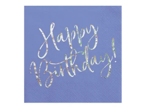 Happy Birthday servietter i blå