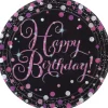 Happy Birthday tallerken - Sparkling pink