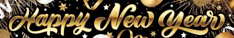 Happy new year banner - 290x50cm