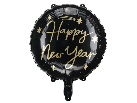 Happy new year Folieballon i sort