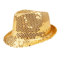 Hat Fedora med pailletter i guld