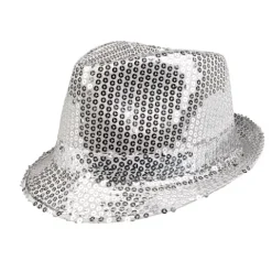 Hat Fedora med pailletter i sølv