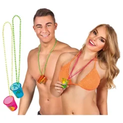 Hawaii shotglas i kæde multi farve