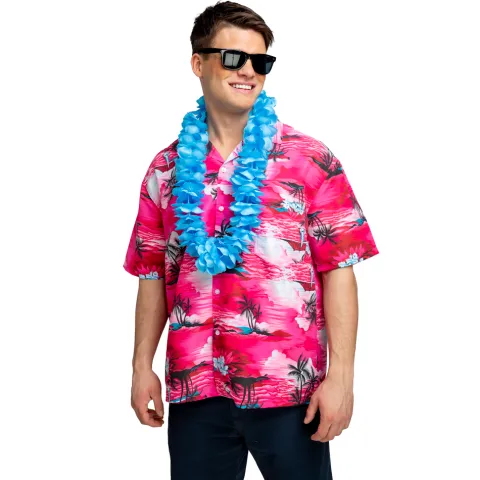 Hawaii skjorte , pink palm tree