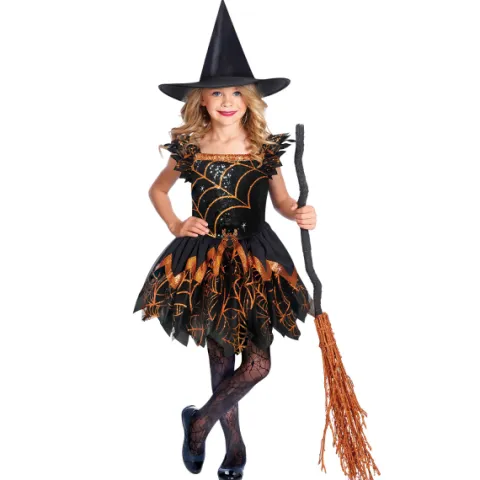 Hekse kostume Lux -Spooky orange print