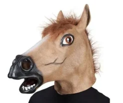 Hestemaske i Latex, Brun