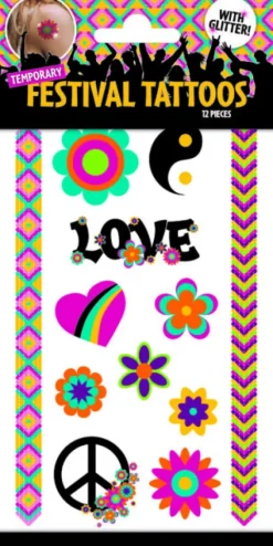 Hippie Festival Tatoveringer GLITTER