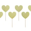 Hjerte Picks i guld 6 stk