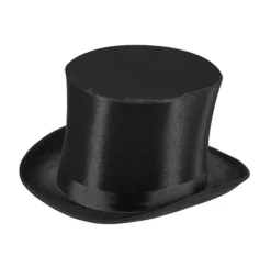 Høj hat i sort satin