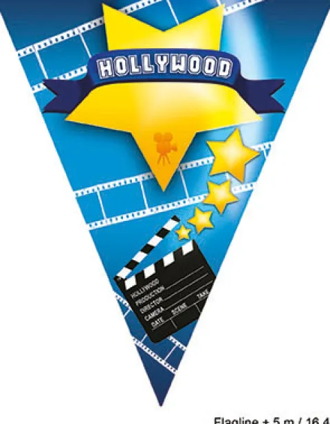 Hollywood flagbanner 5 m, 10 flag