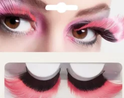 Øjenvipper i sort og pink