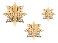Jule dekoration Guld - Snow Flake 6stk