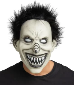 Klovne latex maske - sort/hvid