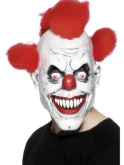 Klovne maske med rød hår
