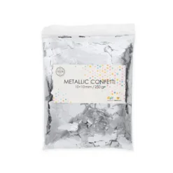Konfetti firkant metallic - sølv