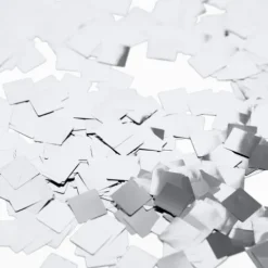 Konfetti firkant metallic - sølv