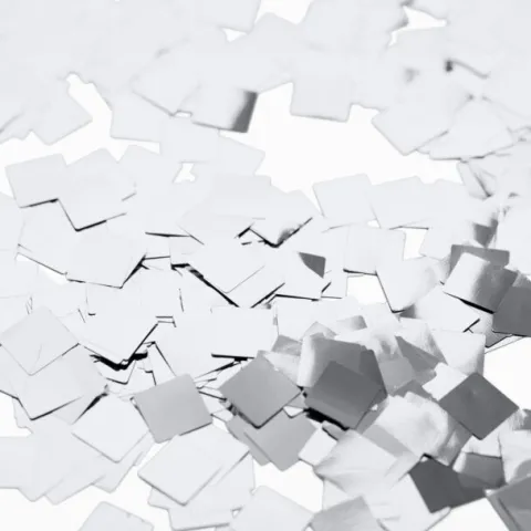 Konfetti firkant metallic - sølv