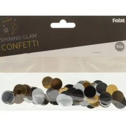 Konfetti Glam - sort/sølv/guld