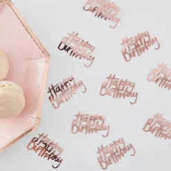 Konfetti Happy Birthday i rosegold