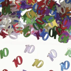 Konfetti med 10, multifarve