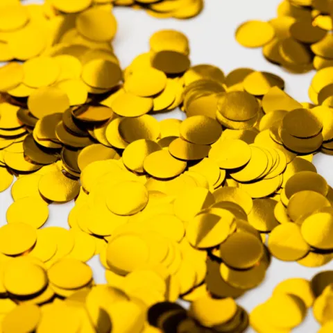 Konfetti rund metallic - guld