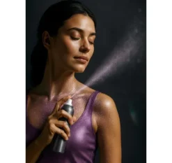 Kropsspray i lilla glitter