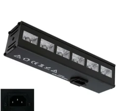 6 led uv lys til halloween - sort - indendørs