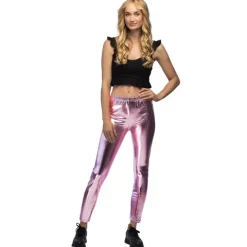 Leggings Metallic lysserød