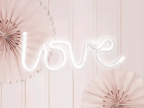 LOVE neon skilt hvid