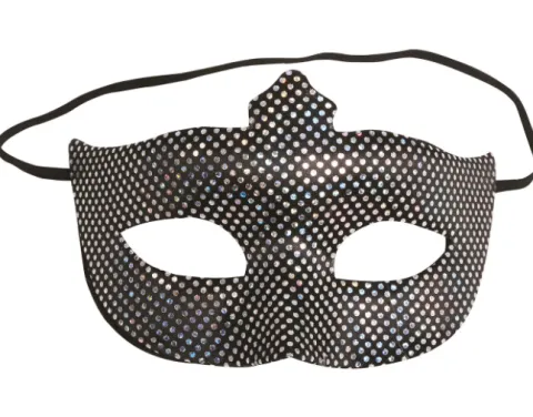 Maske sort med prikker metallic