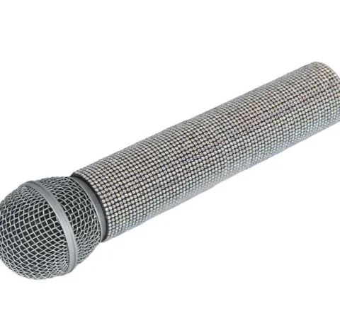 Mikrofon i sølvglitter