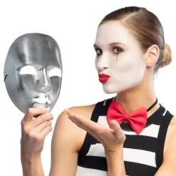 Mime maske i Sølv